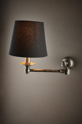 Portland Swing Arm Sconce Base Silver