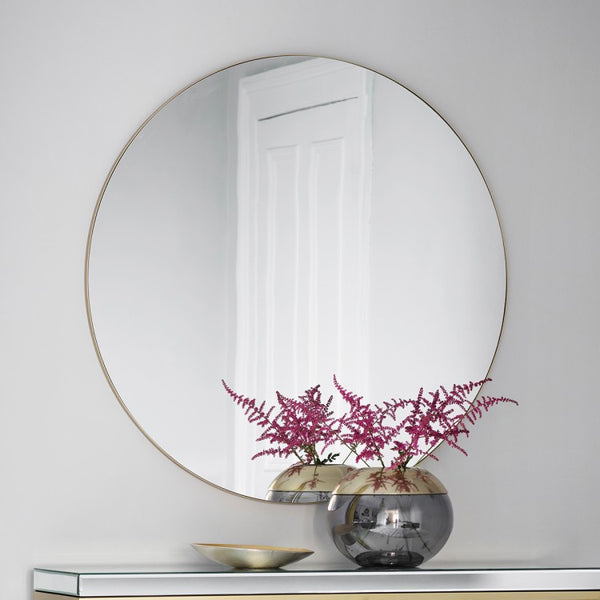 Hayle Round Mirror Champagne $590