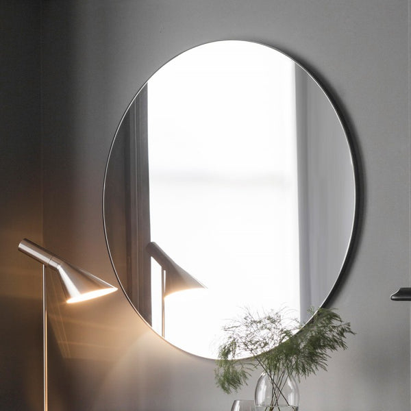 Hayle Round Mirror Black