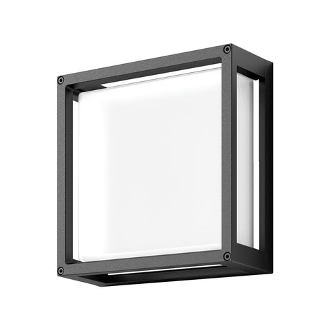YORK-12 12W Led Square Wall Light IP65 240v - Dark Grey