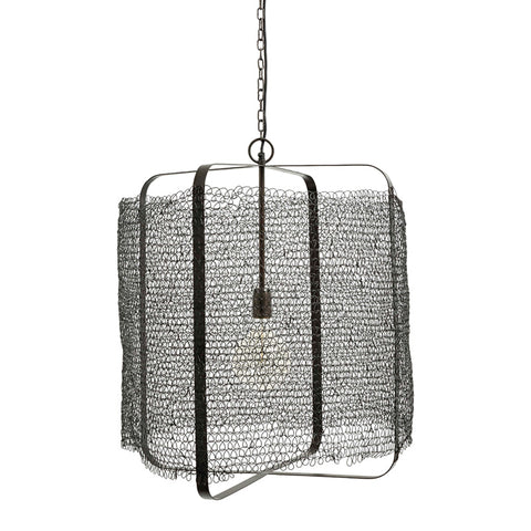 MARLO BLK/BRN WIRE PENDANT(E27)D58H68cm