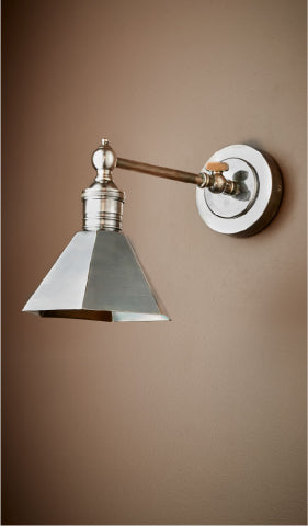 Mayfair Sconce W/Shade Antique Silver