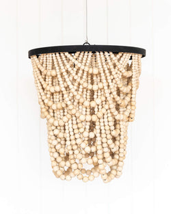 Beaded Chandelier - 40x42 - Amber Natural