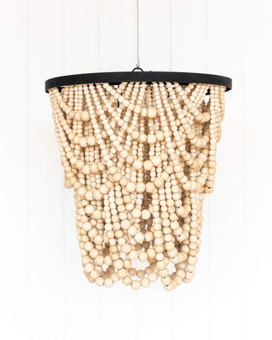 Beaded Chandelier - 40x42 - Amber Natural