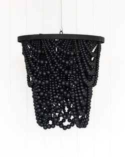 Beaded Chandelier - 40x42 - Amber Black