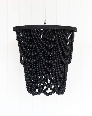 Beaded Chandelier - 40x42 - Amber Black