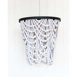 Beaded Chandelier - 40x42 - Amber White