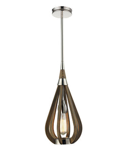 Taupe Wood Tear Drop Pendant Lights Small