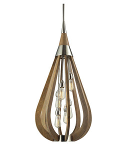 Taupe Wood Tear Drop Pendant Lights Large