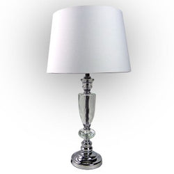 Crystal Table Lamp with White Shade 204A