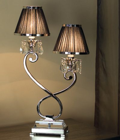 Luxuria 2 light table lamp black