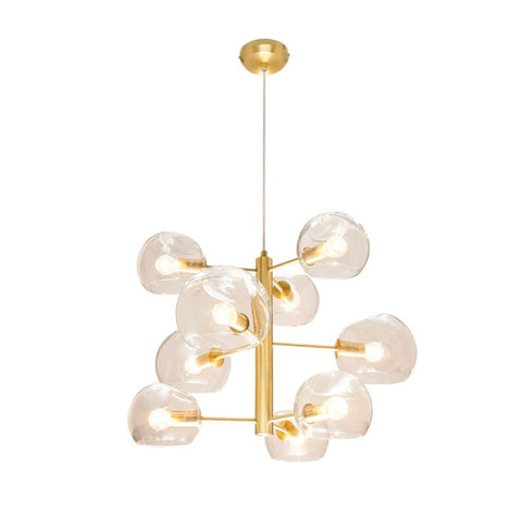 Milan 9 Light Pendant Smoke Clear Glass