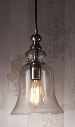 Tivoli Glass Overhead Lamp in Silver