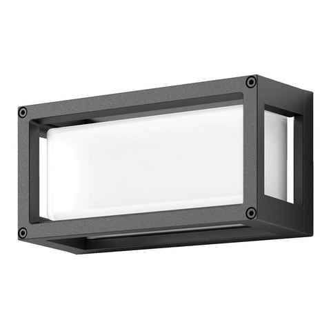 YORK-7 7W Led Rectangle Wall Light IP65 240v - Dark Grey